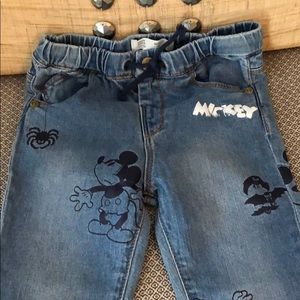 Boys denim Zara pants with Mickey designs